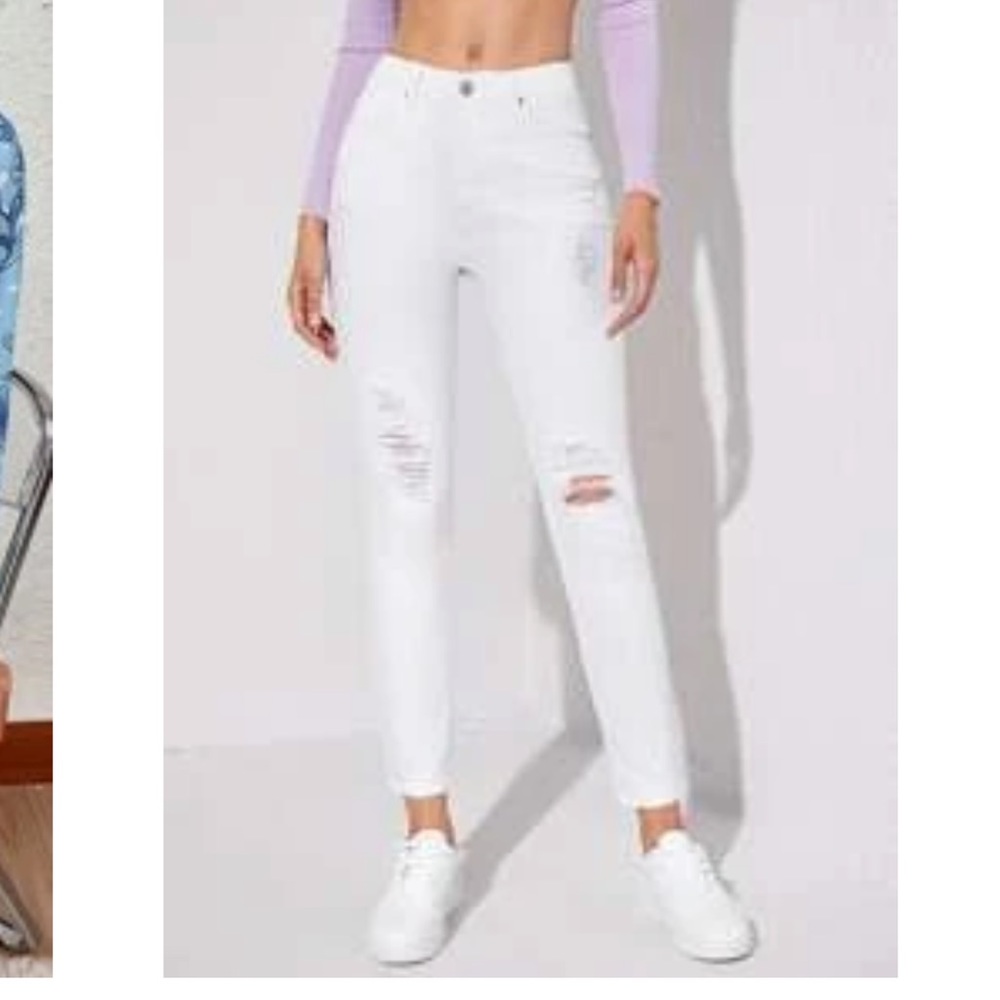 White Ripped Jeans - Picture 2 of 2